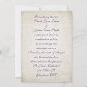 Invitation Cadre floral de mariage vintage (Dos)