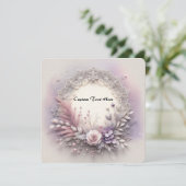 Invitation Cadre floral délicat avec détails de dentelle (Debout devant)