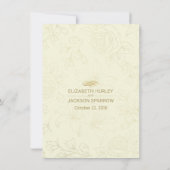 Invitation Cadre Floral Doré Élégant Détail de Direction de M (Dos)