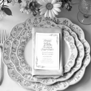 Invitation Cadre floral doré pour les 25 ans de mariage