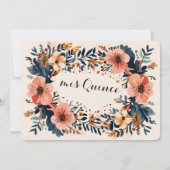 Invitation Cadre floral doux Quinceañera CUSTOM (Dos)