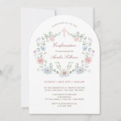 Invitation Cadre Floral Élégant de Confirmation (Devant)