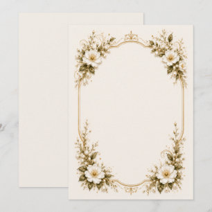 Invitation Cadre floral élégant vintage avec bordure botaniqu