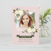 Invitation Cadre floral| Merci de diplôme de photographie (Debout devant)