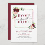 Invitation cadre floral moderne accueil (Devant / Derrière)