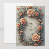 Invitation Cadre floral orné (Devant / Derrière)