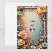 Invitation Cadre floral orné (Devant / Derrière)