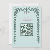 Invitation Cadre floral personnalisé QR Code Bat mitzvah fill (Dos)
