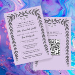 Invitation Cadre floral personnalisé QR Code moderne BarBat M<br><div class="desc">Carte parfaite pour annoncer un bat mitzvah, bar mitzvah ou une autre célébration juive ! L'art dessiné à la main pour vous à l'avant et à l'arrière ! ENTIÈREMENT PERSONNALISABLE ! Cliquez sur "Personnaliser" ci-dessus pour modifier le texte et ajouter votre lien au code QR. Cliquez sur "modifier à l'aide...</div>