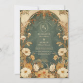 Invitation Cadre floral romantique Art Nouveau Mariage (Devant)