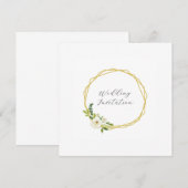 Invitation Cadre Floral Rose Blanche Luxe (Devant / Derrière)