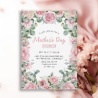 Cadre floral rose pour brunch de la fête des mères