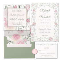 Cadre Floral Roses Roses et Feuillage Romantique