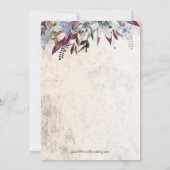 Invitation Cadre floral rustique avec oiseaux (Dos)