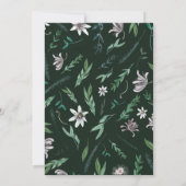 Invitation Cadre floral rustique en noir de minuit (Dos)