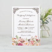 Invitation Cadre floral rustique Véritable Mariage Kraft (Debout devant)