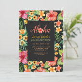 Invitation Cadre Floral Tropical (Debout devant)