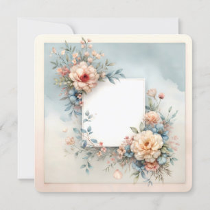Invitation Cadre Floral Vintage Fond Romantique