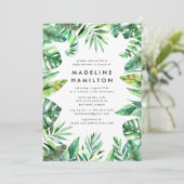 Invitation Cadre forestier tropical Baby shower neutre selon (Debout devant)