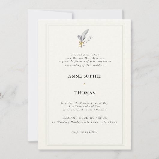 Invitation Cadre formel classique Lys de printemps de vallée  (Devant)