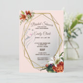 Invitation Cadre géométrique avec Fête des mariées de Lys tro (Debout devant)