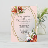 Invitation Cadre géométrique avec Mariage de Lys tropicaux (Debout devant)