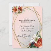 Invitation Cadre géométrique avec Mariage de Lys tropicaux (Dos)