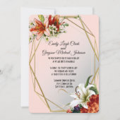 Invitation Cadre géométrique avec Mariage de Lys tropicaux (Devant)