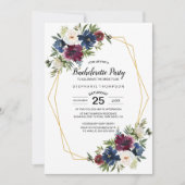 Invitation Cadre géométrique Bourgogne Bachelorette (Devant)