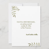 Invitation Cadre géométrique doré Eucalyptus Save The Date (Dos)