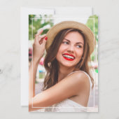 Invitation cadre géométrique fuchsia floral fête de remise de (Dos)