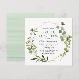 Invitation Cadre géométrique moderne en eucalyptus pour LUNCH