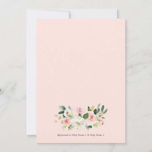 Invitation Cadre géométrique or rose florale douce 16 Partie (Dos)