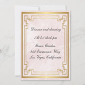 Invitation Cadre géométrique or rose mariage réception de mar (Devant)