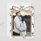 Invitation Cadre Gold Bow & Little Black Bows Baby shower (Dos)