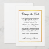 Invitation Cadre Gold Glamour Événement Changer la Date (Devant / Derrière)