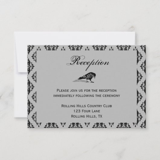 Invitation Cadre gothique Black Raven pour mariage réception (Devant)
