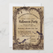 Invitation Cadre gothique Vintage victorien squelette (Devant)