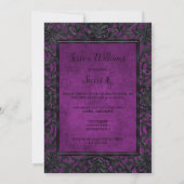 Invitation Cadre gothique violet Rose noir & bougies doux 16 (Dos)