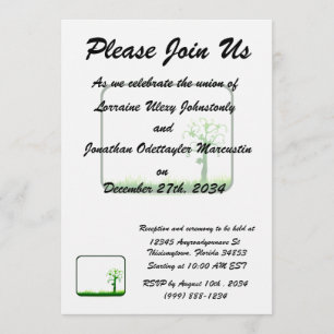 Invitation cadre graphic.png de rectangle d'herbe d'arbre
