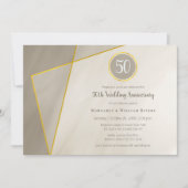 Invitation cadre gris antique or 50e anniversaire (Devant)