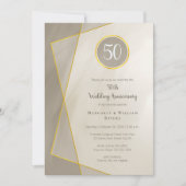 Invitation cadre gris or antique pour 50 ans (Devant)