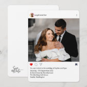 Invitation Cadre Instagram Moderne pour Photo de Mariage Pers (Devant / Derrière)