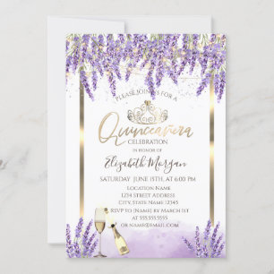 Invitation Cadre Lavande Vin Quinceanera