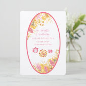 Invitation Cadre Magnolia Notre Fille Est Diplômé Linen (Debout devant)