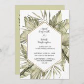 Invitation Cadre Mariage Boho Palm Leaf (Devant / Derrière)