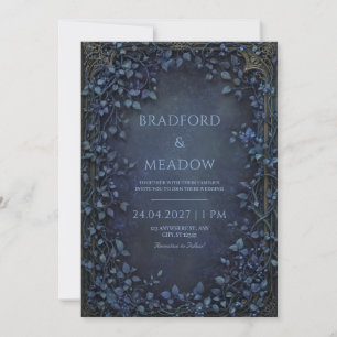 Invitation Cadre Mariage Bronze Antique Baie Crépuscule Humeu