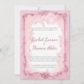 Invitation Cadre Maroon Et Mariage Rose Rose Clair (Devant)