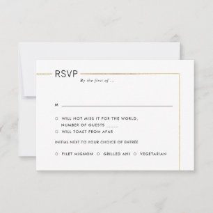 Invitation Cadre minimaliste en faux or PixDezines pour RSVP