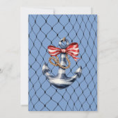 Invitation Cadre moderne Blue Christmas Boats & Ancres (Dos)